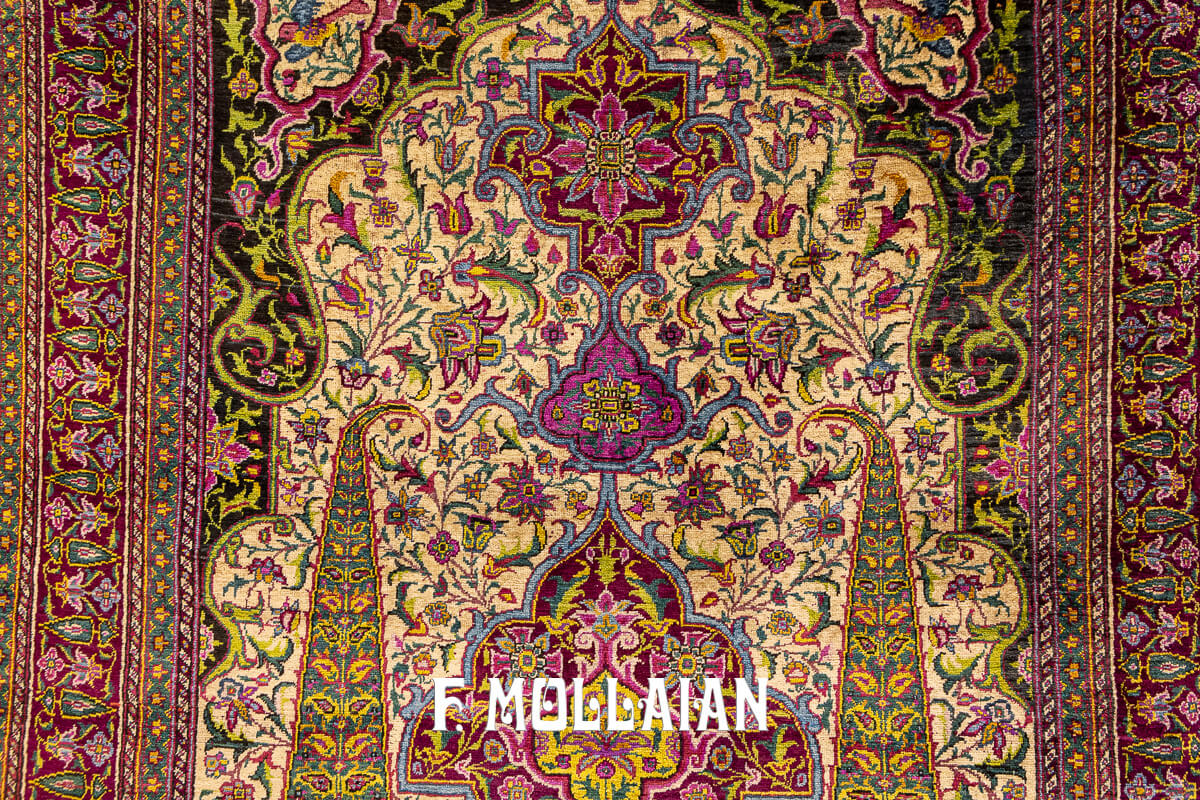 Rare Rug Farahan Silk Signed “Zel Al-Soltan” n°:705694